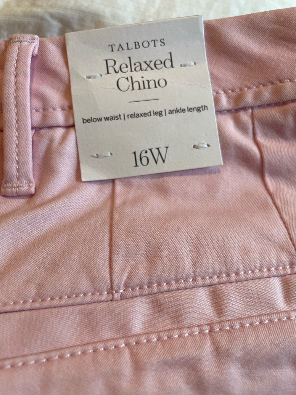 Talbots 16W Light Pink Cotton Chino Pants - Picture 3 of 5